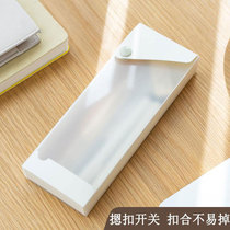 Ins wind pen box student pencil box transparent large capacity simple stationery storage box men's and women's plastic office stationery