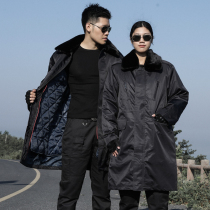 Shield groom winter black lengthened Northeast Army cotton camouflan Grand coat mens thickened Plateau ground handling security work Anti-cold clothing