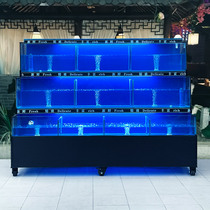 Seafood fish tank shellfish pool commercial Rice Hotel mobile seafood mixed culture pond small refrigeration filter integrated custom