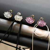 Car diamond-encrusted swan small hook car front row decoration supplies Daquan paste goddess seat back car hook