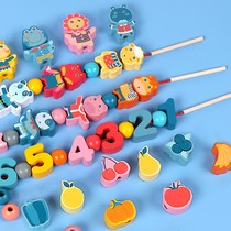 Young children beading toys for intelligence boys and girls threading 4 baby fine movements early education 1 a 2 years old 3 building blocks