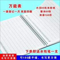 Universal Form This Universal Bookkeeping Book Book List General Notebook Daily Bookkeeping Table Inventory Details Registration