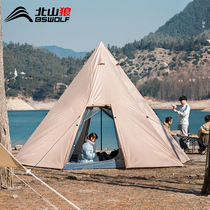 Tent camping Outdoor pyramid camping rainstorm Indian sun protection Build exquisite double-layer high-end light luxury