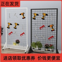 - Vertical Wrought iron mesh frame Floor-to-ceiling mobile mesh Supermarket barbed wire grid frame exhibition Kindergarten jewelry display-