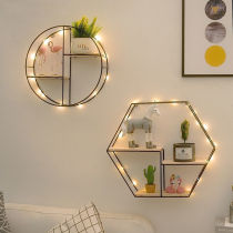 Large shelf Nordic store wall decoration frame milk tea shop wall wrought iron living room creative wall storage rack