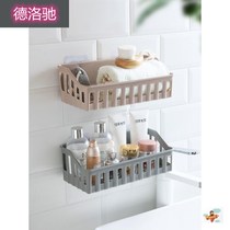 The storage rack glued to the glass is non-perforated toilet without trace plastic suction cup rectangular wall-mounted storage rack