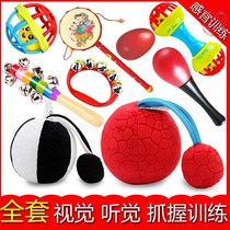 Small rattle 0-3 months baby eyesight hand catch red ball 1 year old baby visual chase red grasp training toy