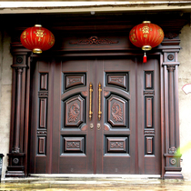 Zinc alloy villa door Rural household Rural self-built house Cast aluminum simulation copper anti-theft Chinese style double open door