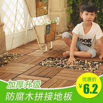 Anti-corrosion wood floor outdoor terrace carbonized wood balcony mosaic wood floor board outdoor courtyard waterproof sun protection and anti-corrosion