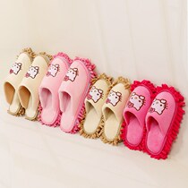 Spring and winter parent-child cartoon lazy people floor slippers floor cleaning mop floor slippers thick soles can be removed