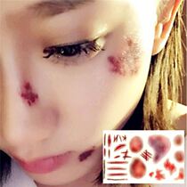 Halloween tattoo stickers for men and women funny horror bleeding fake wounds scar simulation stickers waterproof durable imitation scar stickers