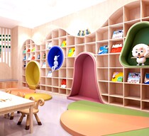 Custom Minima Whole Wall Design Childrens Area Bookshelves Kindergarten Plotter Gallery Reading Room Exhibition Hall Exhibition Rack Arched Arches