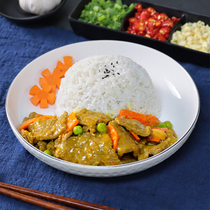 Steamed stewed New Delhi curry beef cooking bag takeaway instant commercial prefabricated dish heated ready-to-eat rice topped with rice