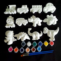  Childrens colored plaster doll sculpture white embryo colored toy diy painted graffiti mold handmade stall