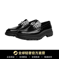 Duty-free overseas warehouse spot brand discount store metal plaque thick and retro small leather shoes Le Fu shoes