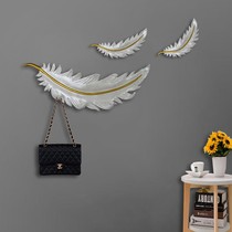 Light Extravagant Nordic Hook Creative Feather Hanging Clothes Hook Key Rack Wall-mounted Genguan Doorway Decoration Free Of Punch Clothe Hood Hook