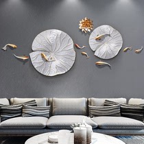 New Chinese TV background wall decoration fish living room pendant wall decoration creative Porch restaurant light luxury