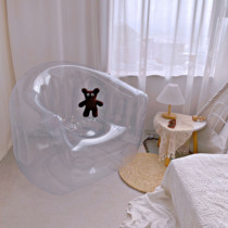 Transparent lazy inflatable sofa small apartment single chair tatami bedroom creative balcony leisure Net red seat