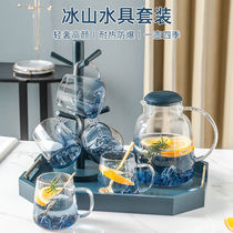 High-value glass water Cup Cup set household living room kettle cup set with tray drinking cup Nordic