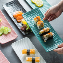 Nordic plate rectangular long strip ceramic snack plate Western plate creative snacks Japanese creative sushi long plate