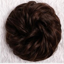 All real hair semi-ball head wig hair female pan fa qi hua bao tou peng song juan Hairband bun wig Hairband