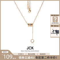 JCK Small Brute Waist Necklace Woman Light Lavish Design Sensation 18K Gilded Zircon 2023 New Burst Lock Bones Chain Woman