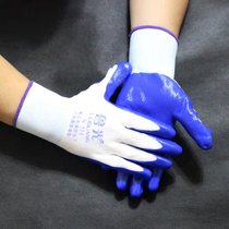 Nitrile White Blue blue Rene Gloves Durable Non-slip Corrosion Protection Hanging Glue Dip Glue Coated Palm Machinery Industrial Chemical Gloves