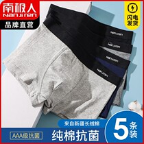 South Pole mens mens underwear Four corners pants pure cotton full cotton breathable Guys Big size flat corner underpants shorts underpants