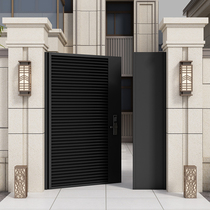 Modern simple wrought iron Louver courtyard door villa door entrance garden door outdoor single double open iron door yard door