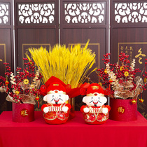 Opening of the new home decoration simulation Holly red fruit arrangement flower bucket shop hotel counter living room festive decoration