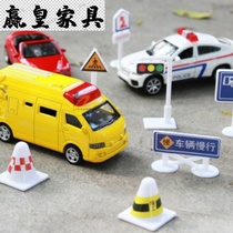 Childrens model scene DIY early education toys Traffic light signs Road signs Roadblocks Traffic signs Car set