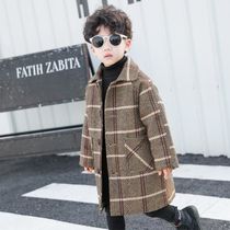 Barabara boy what about the long section 2021 autumn and winter new childrens fur in the coat thickening Korean version of the sea