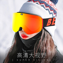 icy bomb ski glasses double board double-layer anti-fog magnetic mirror film cylindrical male ski Mirror Goggles