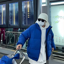 SANBAI SANBAI new blue cotton men ins American cotton clothes autumn and winter loose casual bread coat tide