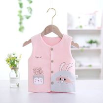 Baby waistcoat spring and autumn baby vest outside wearing baby Foreign style double cotton male and female child horse clip vest inside thin model