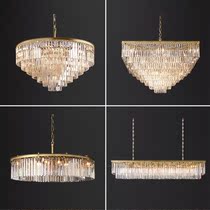 American wrought iron K9 Crystal simple dining room living room personality European retro country villa atmospheric creative chandelier