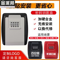㊙Decorate key box combination lock door non-punch cat's eye password box key wall-mounted key box-