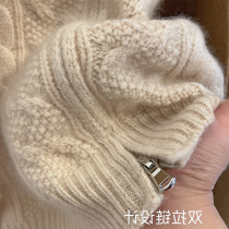 Dont make superior sense Supergood-looking European goods Heavy workmanship Hand-wringing Knit Double Zipper Even Cap New Year Sweater Women Winter
