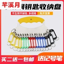 Thickened metal key disc key ring can be marked for storage key plate classification management key ring lock key card string