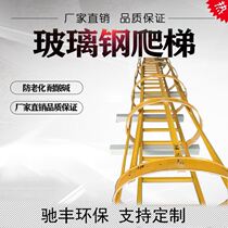FRP ladder FRP climbing ladder protective cage power insulation ladder foundation pit corrosion-resistant climbing ladder cage platform safety