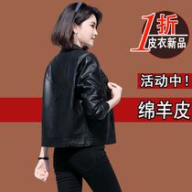 Haining leather womens leather autumn 2021 new small fashion short sheep leather coat loose thin