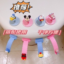 Silicone Cartoon Toilet Lid Lift handle debunk Divine Instrumental Hygienic Bathroom not dirty to sit and turn off the handle sticker
