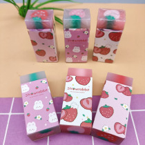 A strawberry rabbit jacket rubber eraser creative cartoon cute cute cute transparent jacket jelly coating to erase primary school students