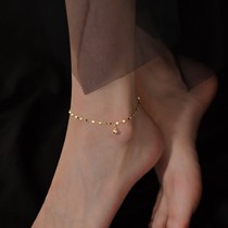 925 sterling silver transfer beads anklet simple 2021 New Tide light luxury foot chain women jewelry