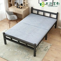 Steel wire bed foldable nap steel frame bed single strong durable reinforced double adult folding household