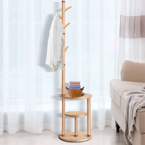 Log floor-standing hanger bedroom multifunctional storage rack living room clothes shelf sofa corner