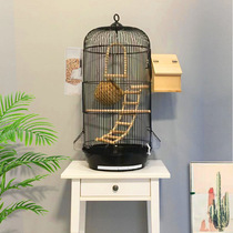 New luxury breeding round Birdcage peony Xuanfeng wenbird Starling tiger skin metal Villa large parrot cage