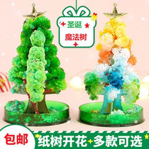 Childrens educational toys Christmas tree will blossom paper trees magic watering magic crystal trees children holiday gifts
