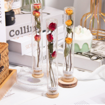 Glass test tube dry bouquet eternal flower herbarium wish decoration rose birthday gift girl bestie