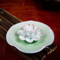 Ceramic incense burner incense plate thread incense insert handmade lotus incense plug aroma diffuser indoor household ornaments